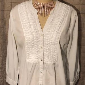 Erika textured button front blouse